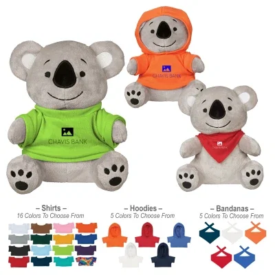 Gray plush koala measuring about 8 1/2 inches seated