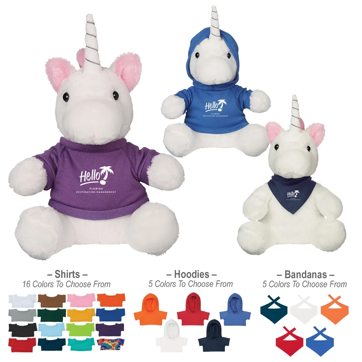 Horn rising above the face of the soft toy