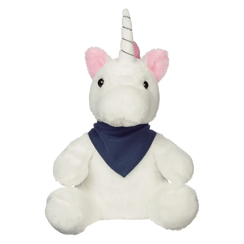 Tilted view of the cuddly seated unicorn