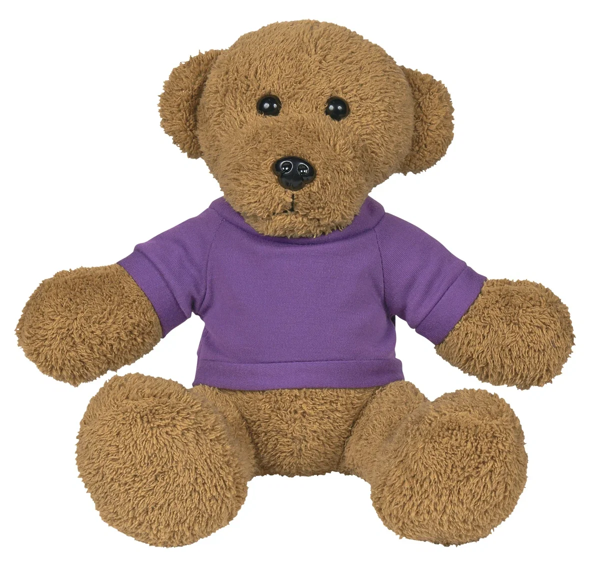 Side view of the soft bear in a seated pose