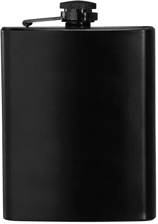 Custom Engraved Black Stainless Steel Hip Flask - 8 oz. — view 2