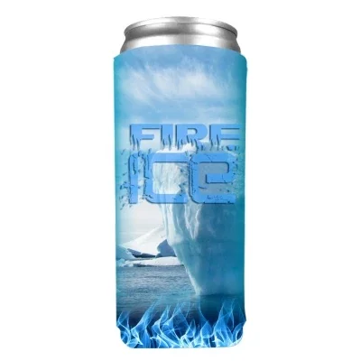 Collapsible can cooler printed in full color around the sleeve