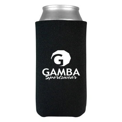 Gray sleeve wrapped around a tall thin can