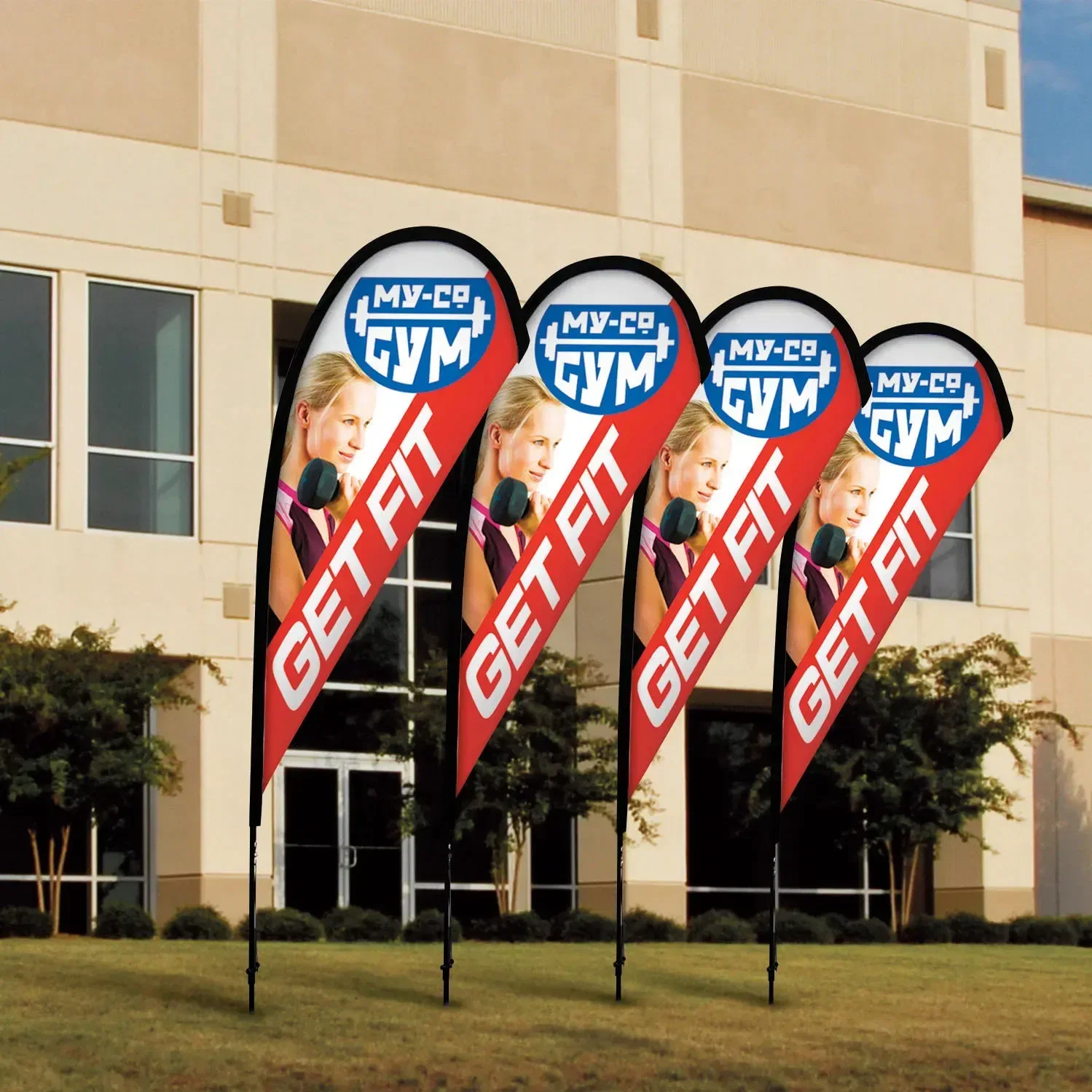 8' Premium Teardrop Sail Sign Kit (Double-Sided with Ground Spike) — view 2