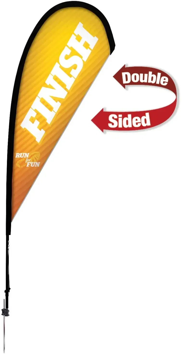 8' Premium Teardrop Sail Sign Kit (Double-Sided with Ground Spike) — view 7