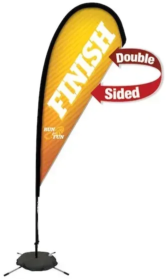 8' Premium Teardrop Sail Sign Kit (Double-Sided with Scissor Base)