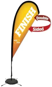 8' Premium Teardrop Sail Sign Kit (Double-Sided with Scissor Base)
