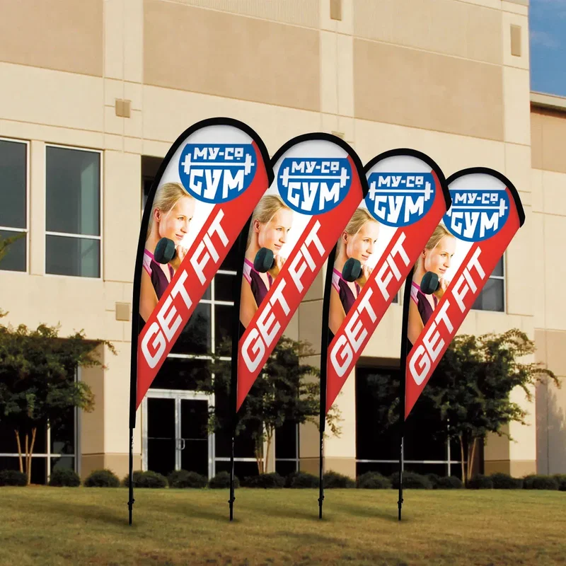 8' Premium Teardrop Sail Sign Kit (Single-Sided with Ground Spike) — view 2