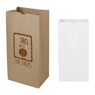 Tall bag angled to show its flat bottom