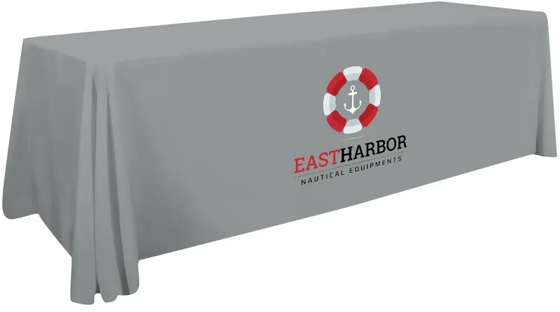 8' Stain-Resistant 3-Sided Table Throw (Full-Color Imprint, One Location) — view 11