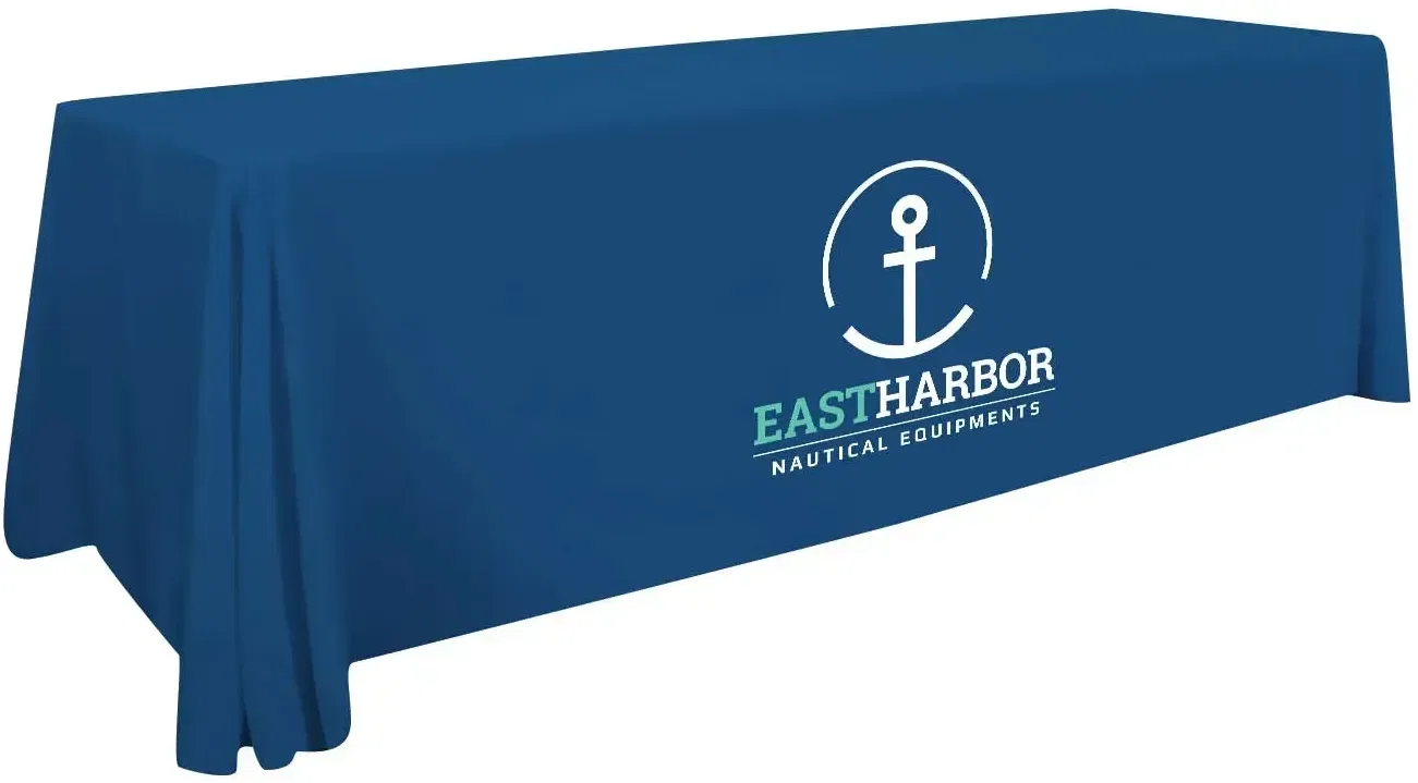 8' Stain-Resistant 4-Sided Table Throw (Full-Color Imprint, One Location) — view 2