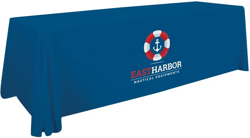8' Stain-Resistant 4-Sided Table Throw (Full-Color Imprint, One Location) — view 7