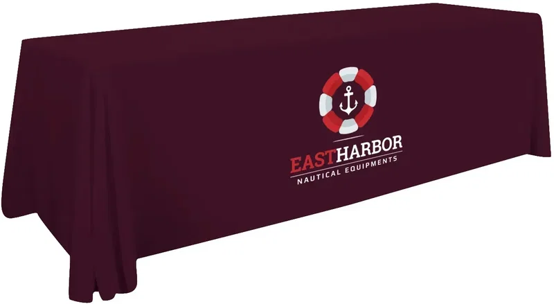 8' Stain-Resistant 4-Sided Table Throw (Full-Color Imprint, One Location) — view 9