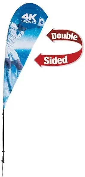 8' Streamline Teardrop Sail Sign Flag Kit (Double-Sided with Ground Spike)