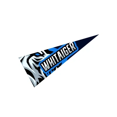 Two pennants overlapping to compare size options