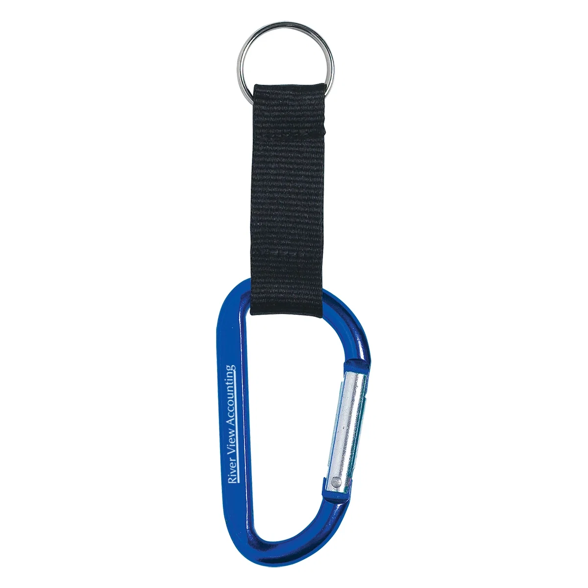 Eight millimeter carabiner clip standing three inches tall