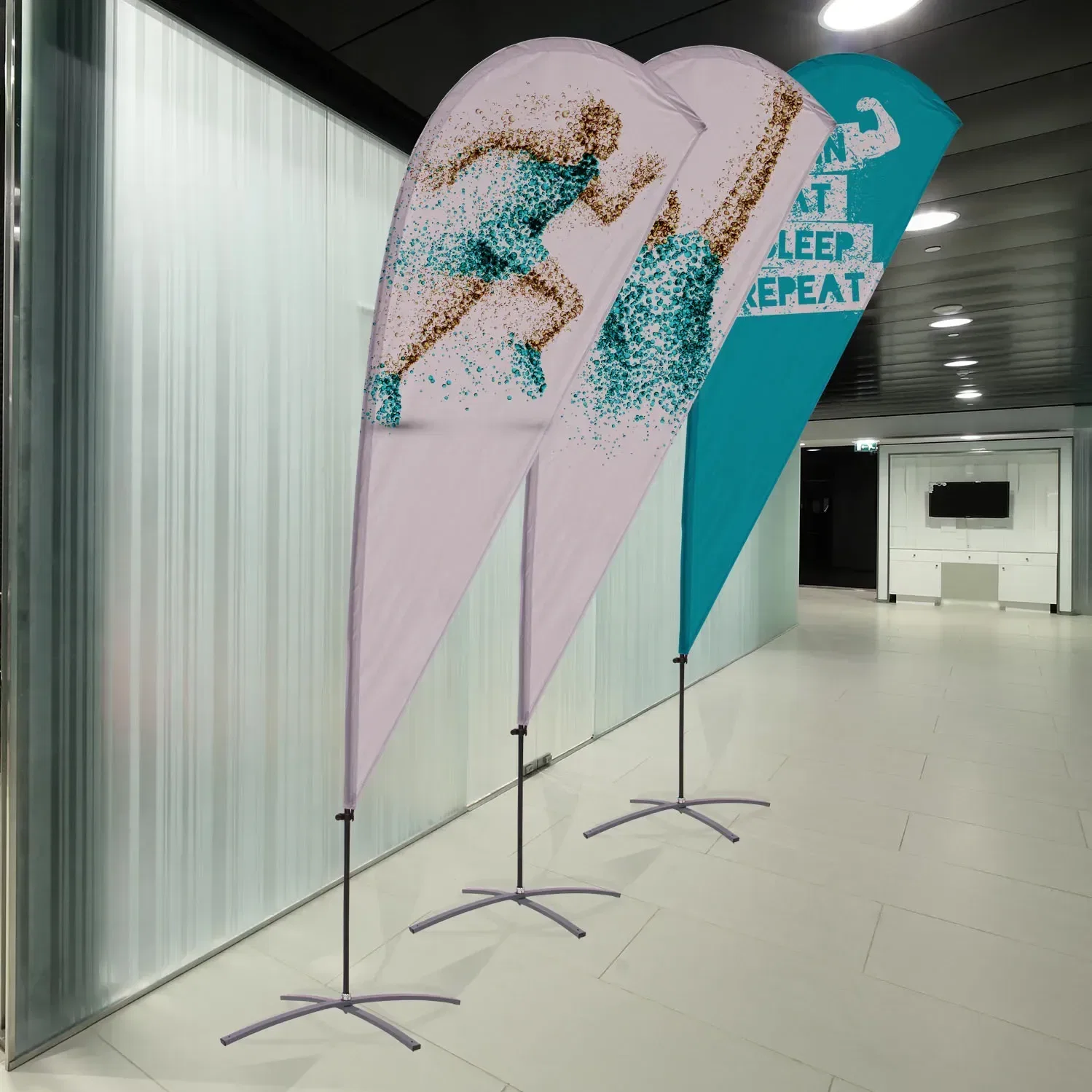 9.5' Value Teardrop Sail Sign Kit (Double-Sided with Cross Base) — view 5