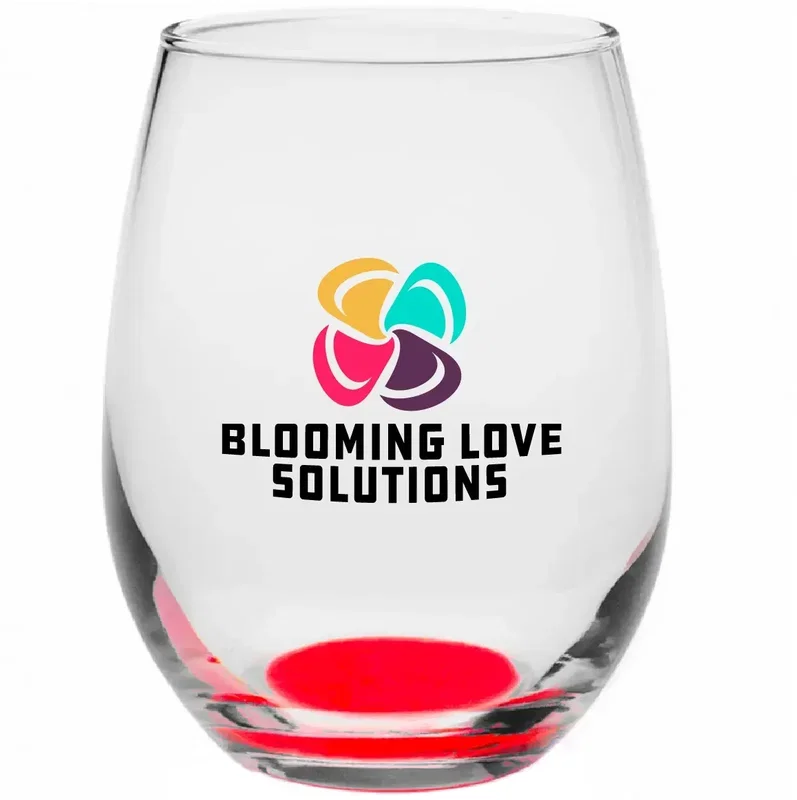 9 oz. Tulip Stemless Wine Glasses w/ Full Color Imprint — view 2