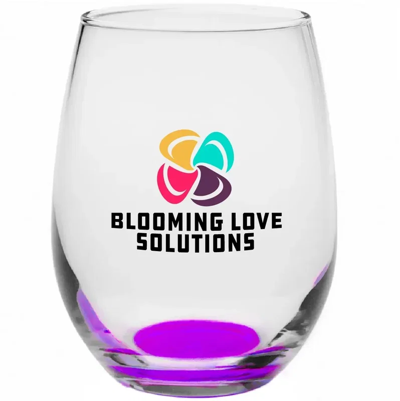 9 oz. Tulip Stemless Wine Glasses w/ Full Color Imprint — view 3