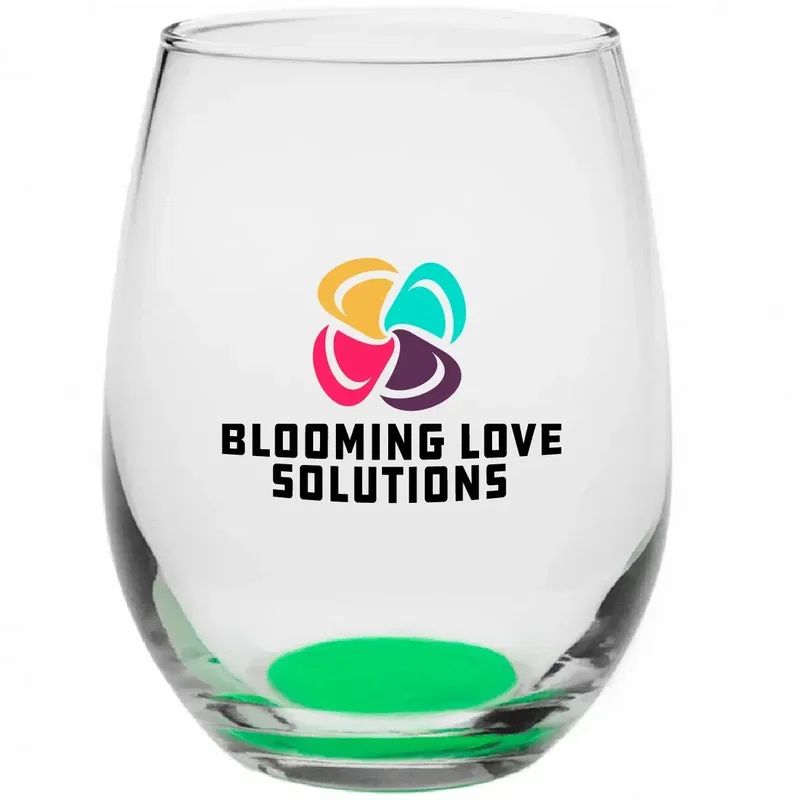9 oz. Tulip Stemless Wine Glasses w/ Full Color Imprint — view 4