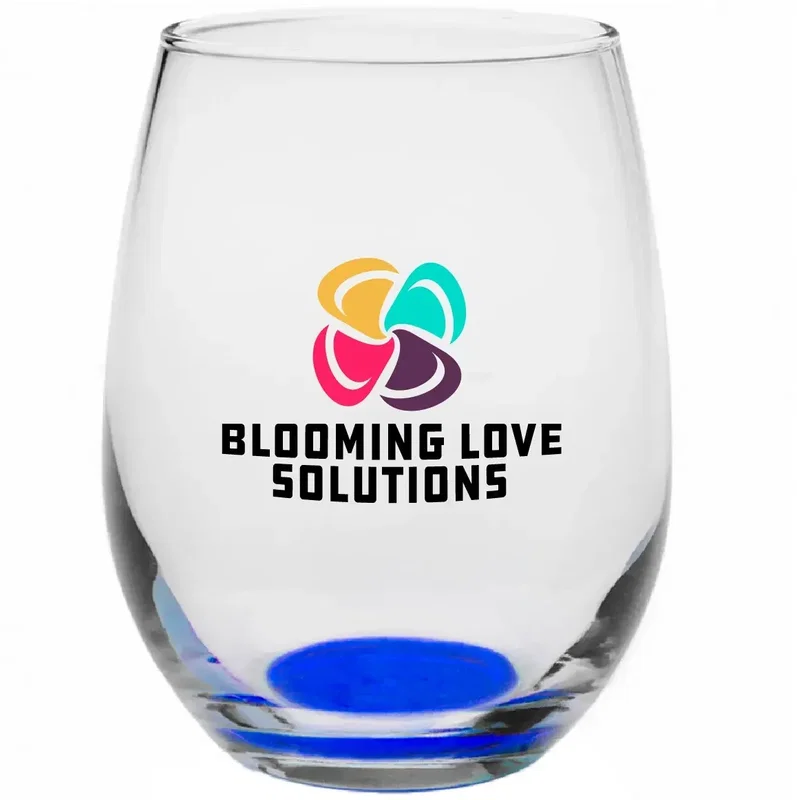 9 oz. Tulip Stemless Wine Glasses w/ Full Color Imprint — view 6