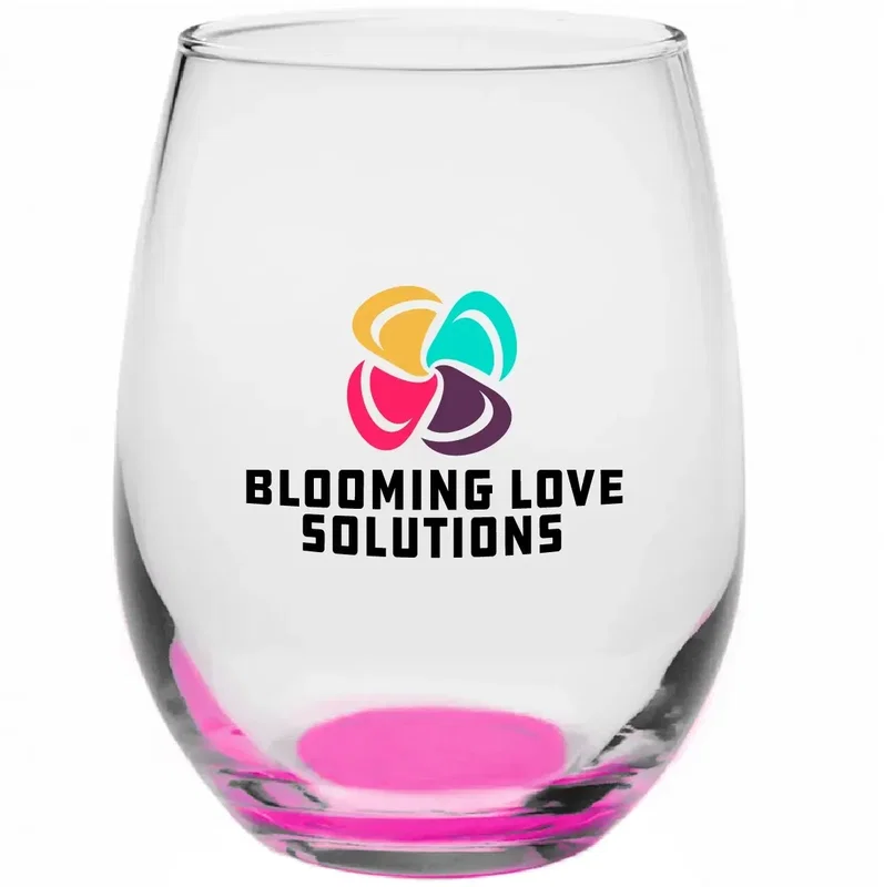 9 oz. Tulip Stemless Wine Glasses w/ Full Color Imprint — view 7