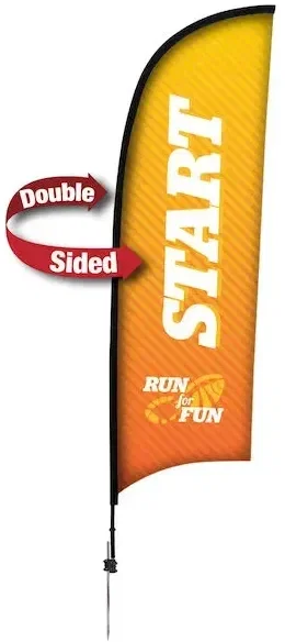 9' Premium Razor Sail Sign Kit (Double-Sided with Ground Spike)