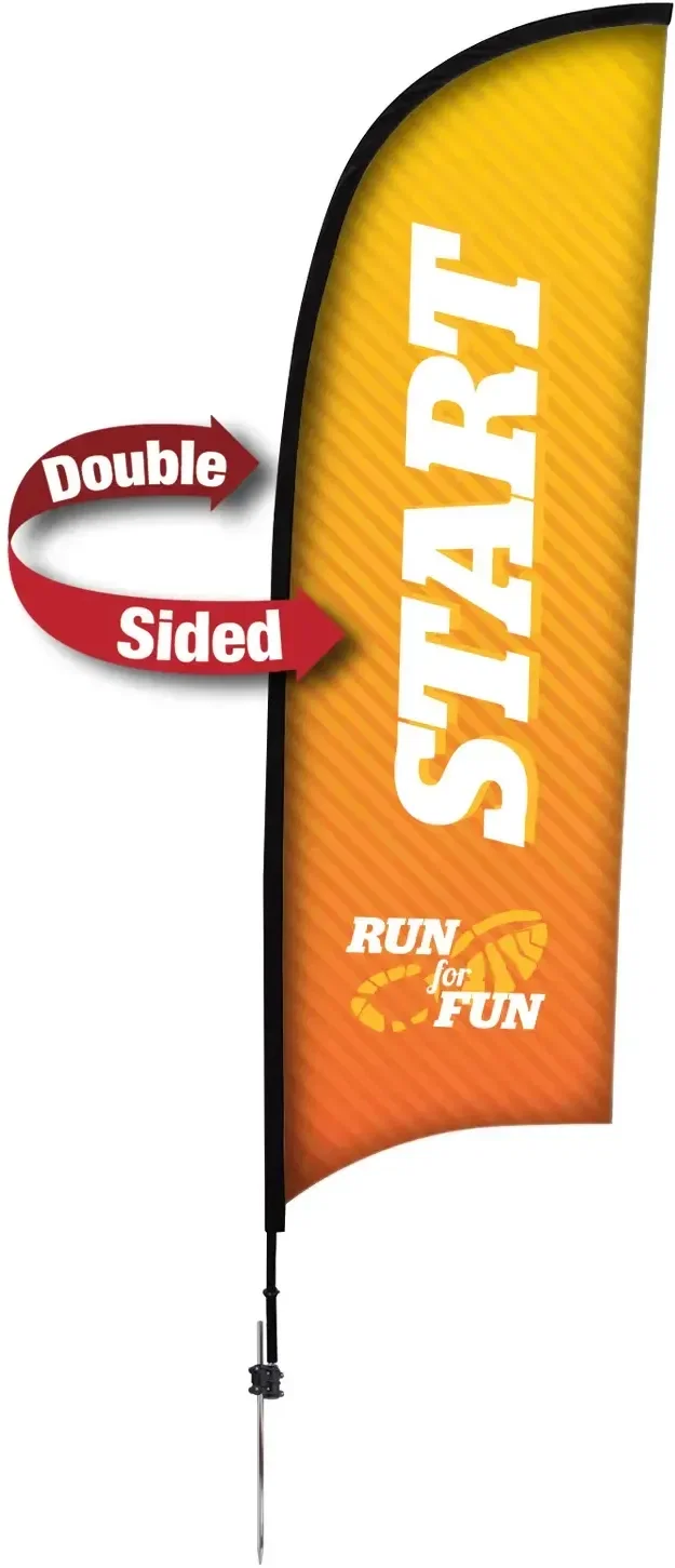 9' Premium Razor Sail Sign Kit (Double-Sided with Ground Spike) — view 6