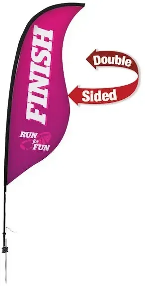 9' Premium Sabre Sail Sign Kit (Double-Sided with Ground Spike)
