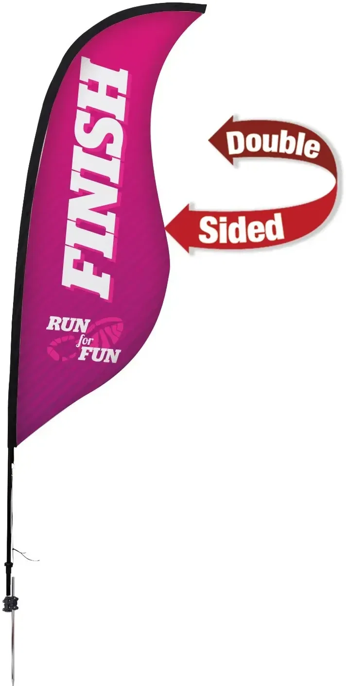 9' Premium Sabre Sail Sign Kit (Double-Sided with Ground Spike) — view 3