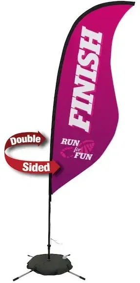 9' Premium Sabre Sail Sign Kit (Double-Sided with Scissor Base)