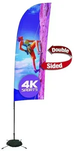 9' Streamline Blade Sail Sign Kit (Double-Sided with Scissor Base)