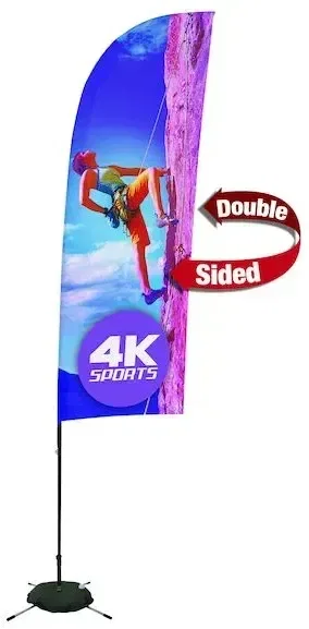 9' Streamline Blade Sail Sign Kit (Double-Sided with Scissor Base)