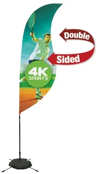 9' Streamline Sabre Sail Sign Kit (Double-Sided with Scissor Base)