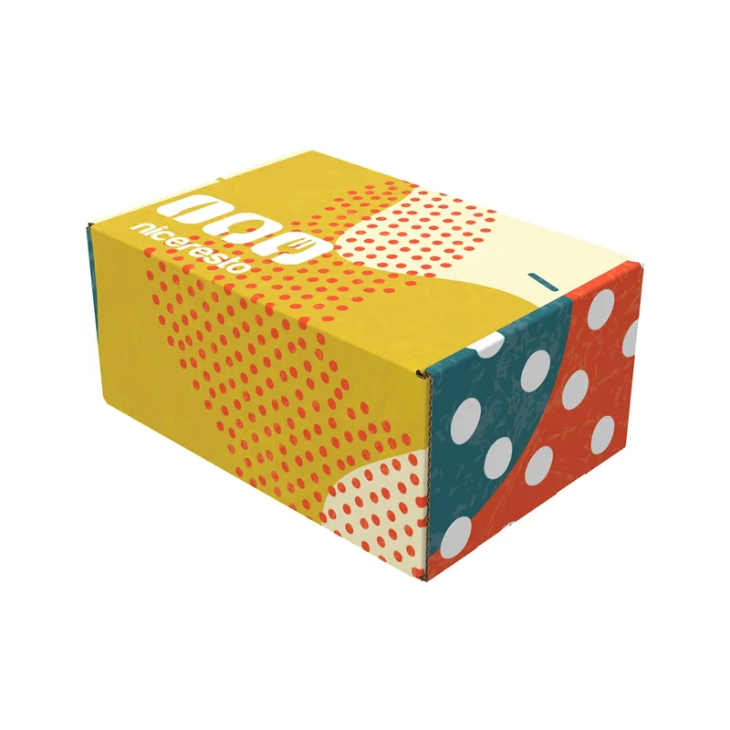 Sturdy corrugated carton photographed with the top flap raised