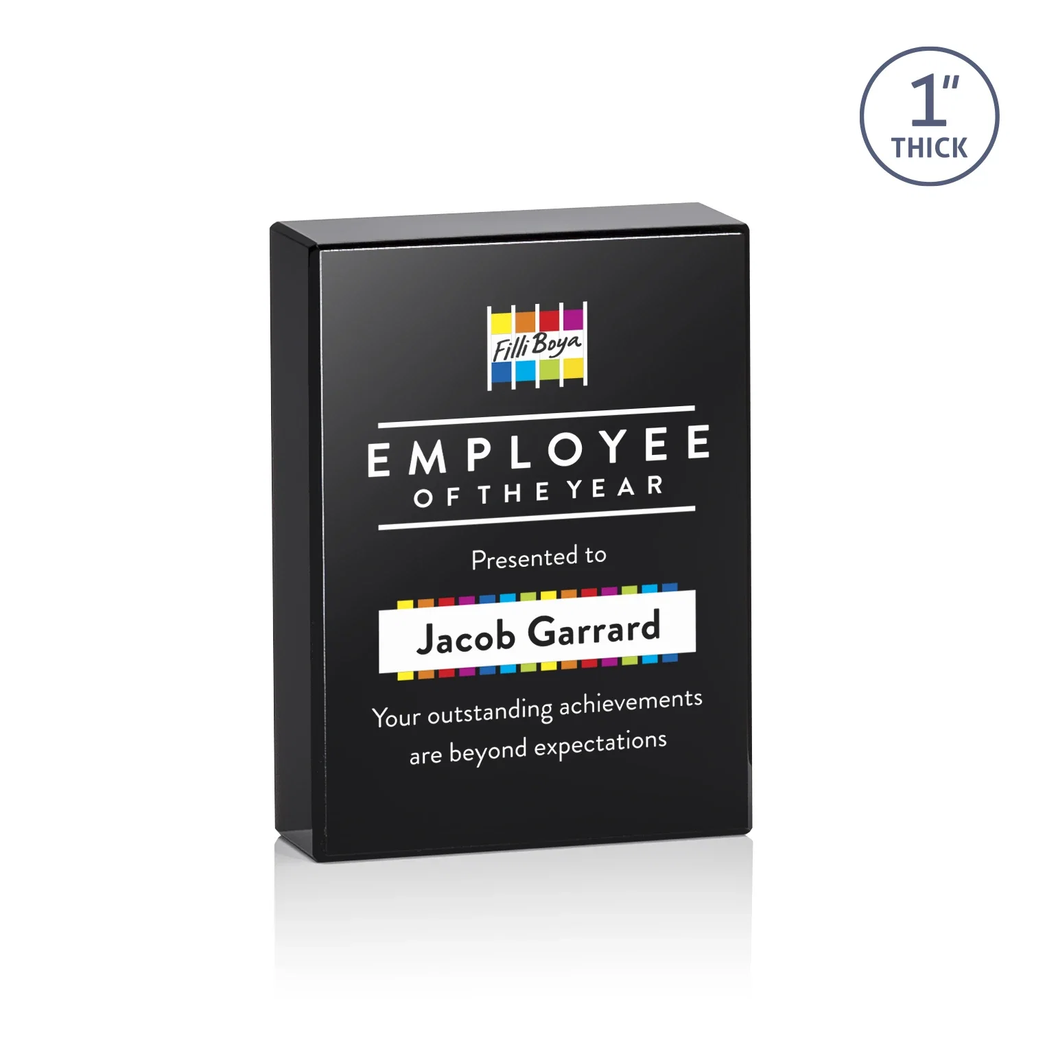 Custom Optical Crystal Award With a Solid-Cut Block in Eight Colors, awards for service anniversary gifts