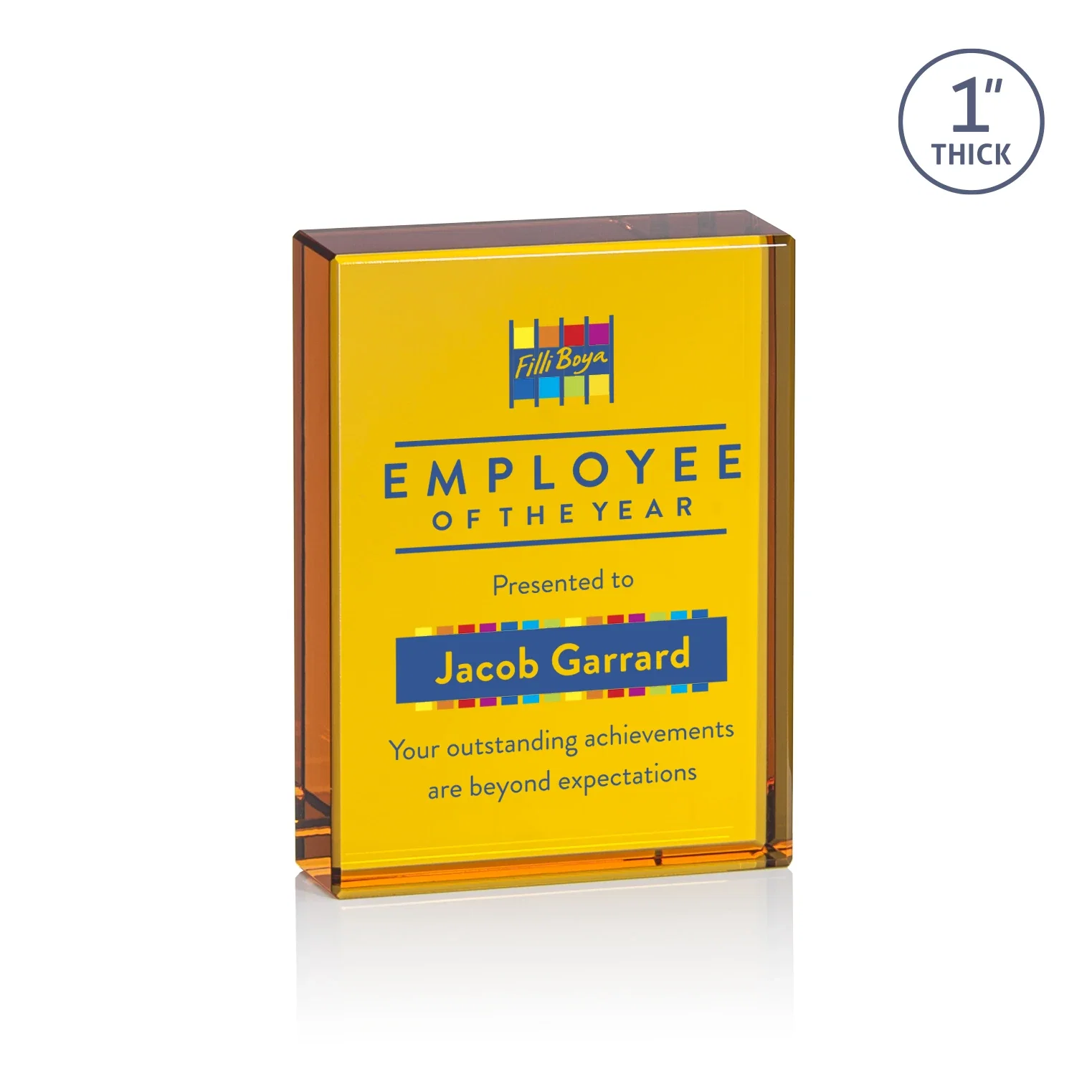 Custom Optical Crystal Award With a Solid-Cut Block in Eight Colors, awards for graduation ceremonies