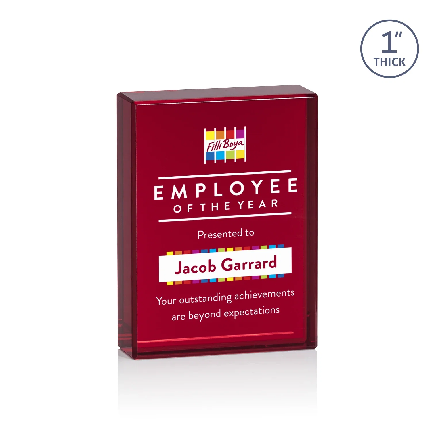 Custom Optical Crystal Award With a Solid-Cut Block in Eight Colors, awards for safety achievement programs