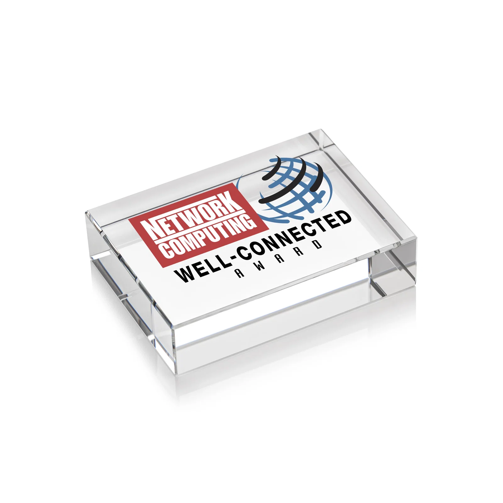 Custom Block Crystal Paperweight, 3" x 4" x 1" Optical Crystal, client appreciation gift for corporate award ceremonies