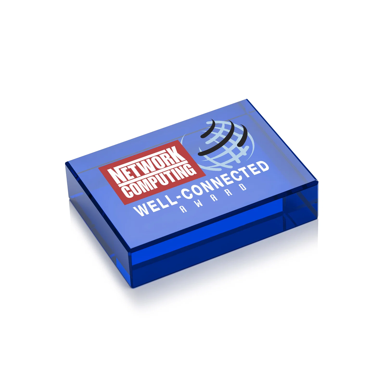 Custom Block Crystal Paperweight, 3" x 4" x 1" Optical Crystal, client appreciation gift for sales achievement awards