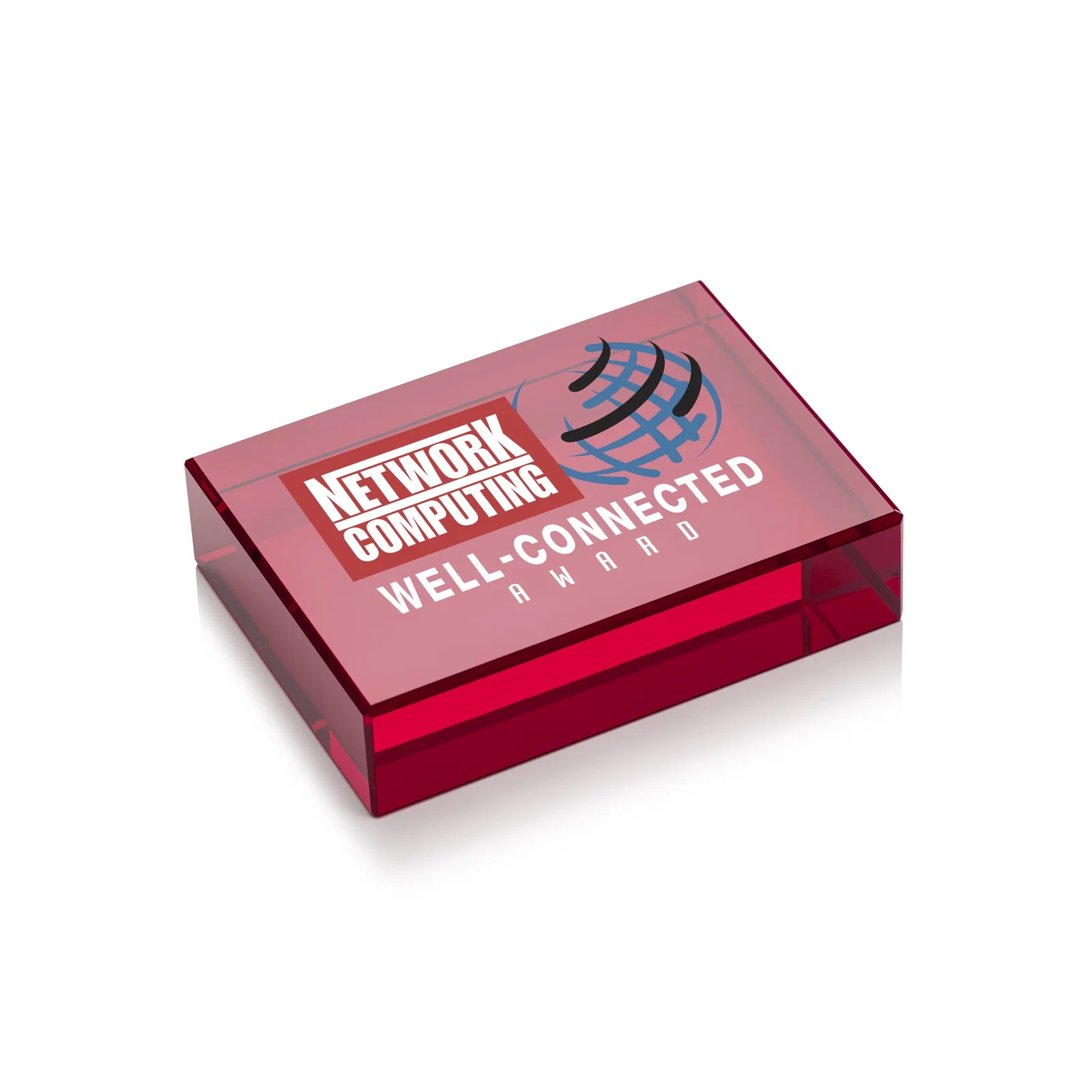 Custom Block Crystal Paperweight, 3" x 4" x 1" Optical Crystal, client appreciation gift for safety achievement programs