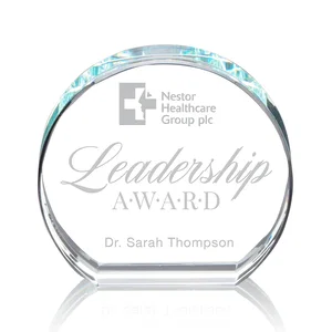 Starfire Crystal Round Desk Award