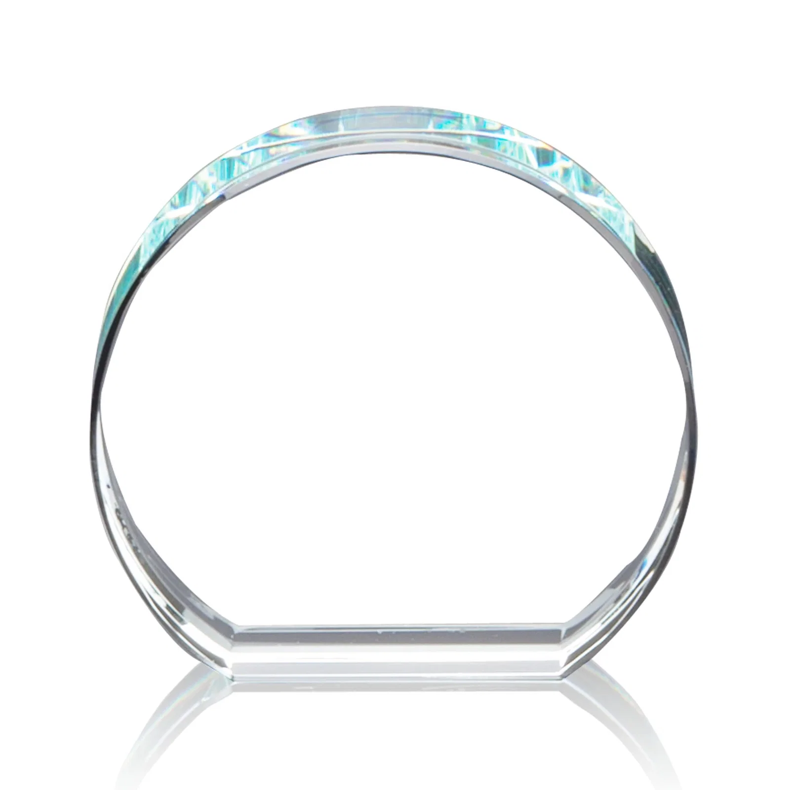 Custom Starfire Crystal Round Desk Award for service anniversary gifts