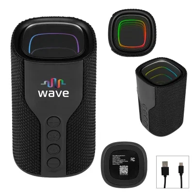 Black mirror speaker that lights up when audio starts playing