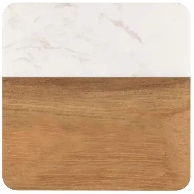 Custom Acacia & Slate Coaster — view 2