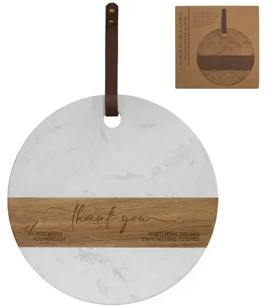 Acacia Wood & Marble Charcuterie Board