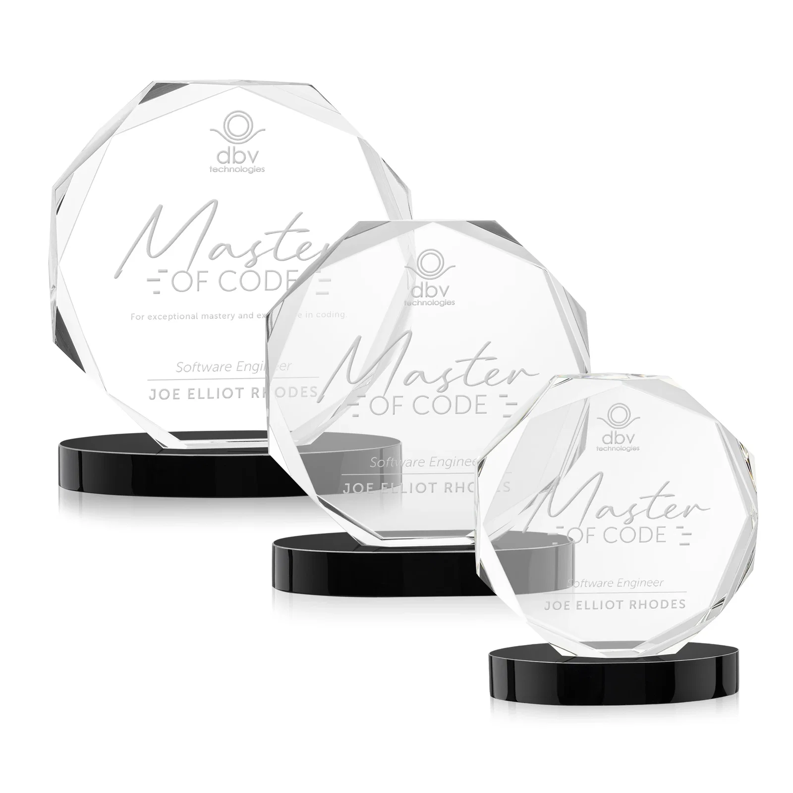 Personalized Optical Crystal Gemstone Award With Nine Base Color Options, awards for retirement presentations