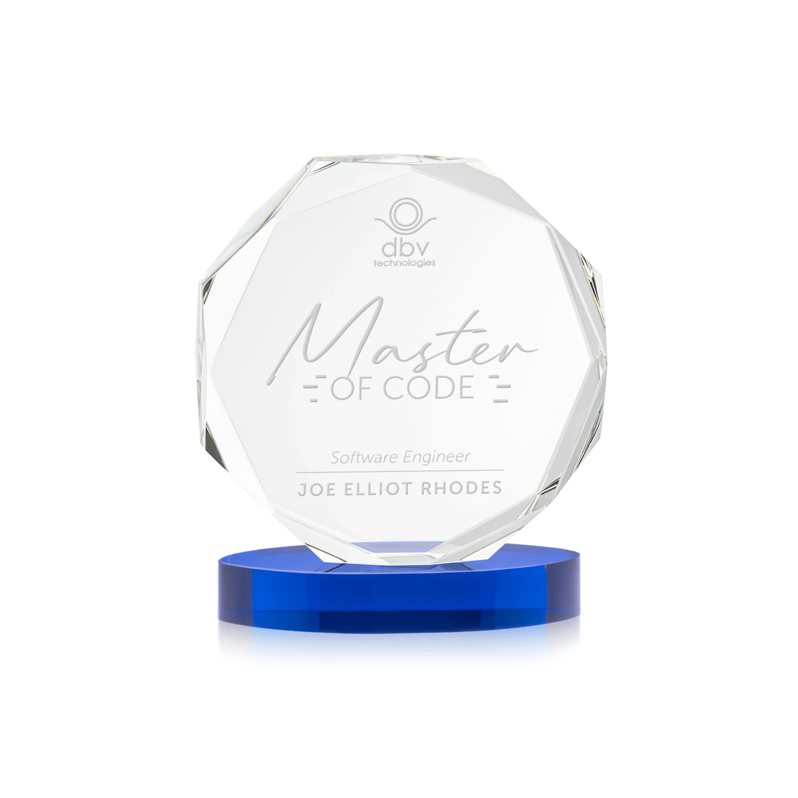 Personalized Optical Crystal Gemstone Award With Nine Base Color Options, awards for volunteer appreciation