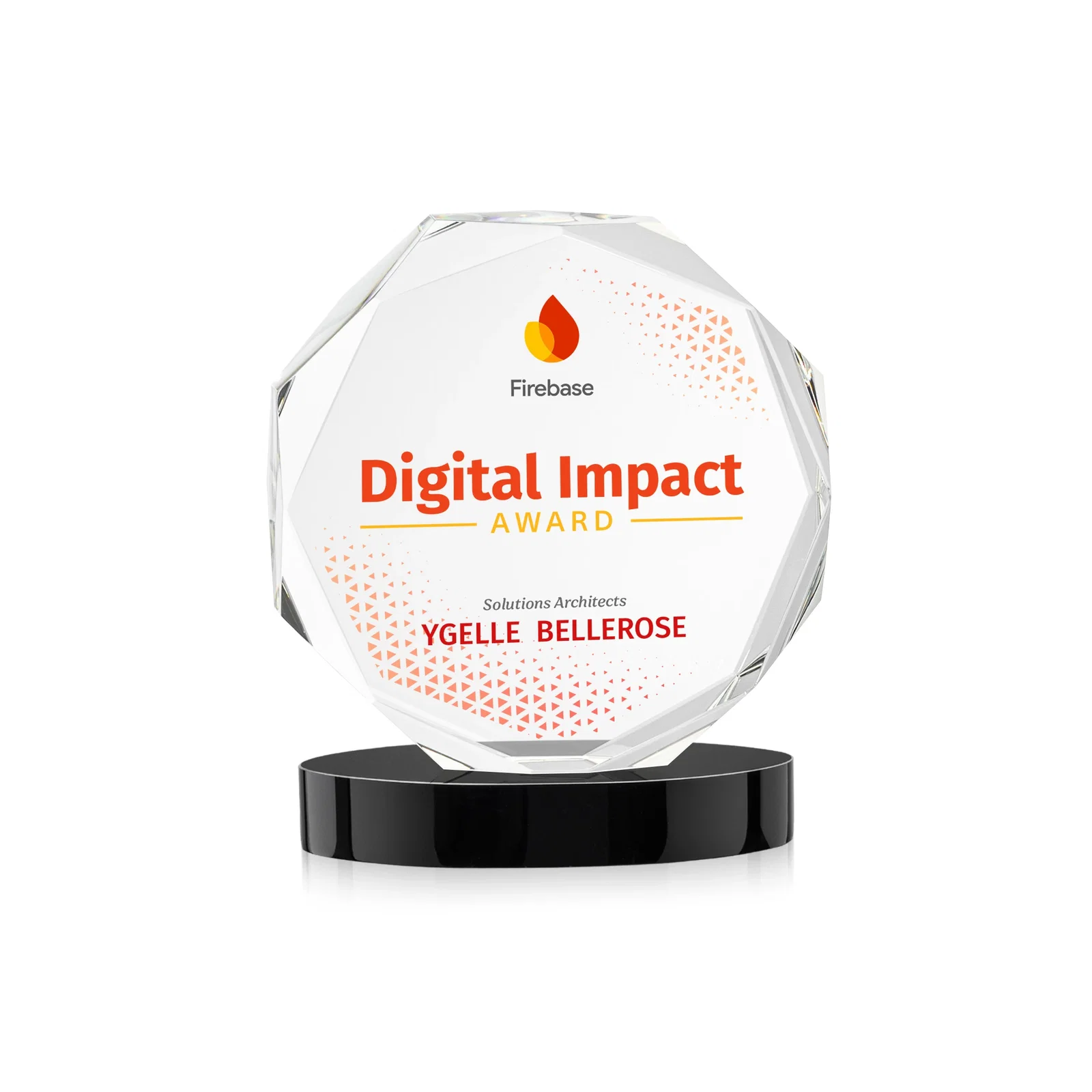 Custom printed Optical Crystal Gemstone Award With Nine Base Color Options, awards for team milestone celebrations