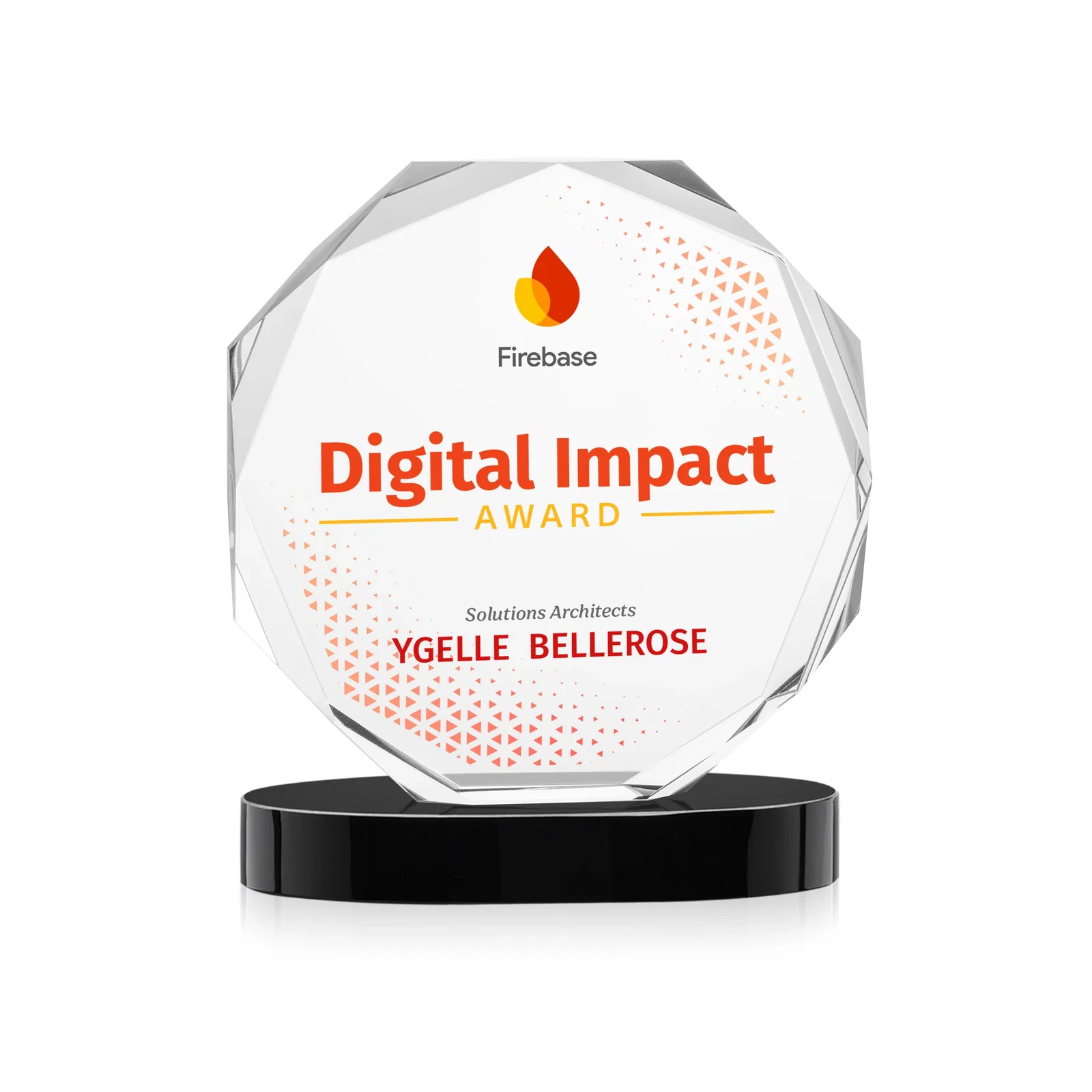 Custom printed Optical Crystal Gemstone Award With Nine Base Color Options, awards for donor appreciation